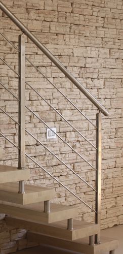 Edelstahlgeländer - BLADE - TECNOSCALE - mit Stangen / für den Innenraum / für Treppen
