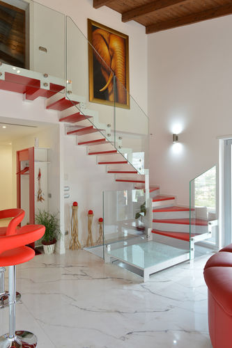 Gerade Treppe - PLANA LUMINA - TECNOSCALE - viertelgewendelt / halbgewendelt / schrägverzahnt