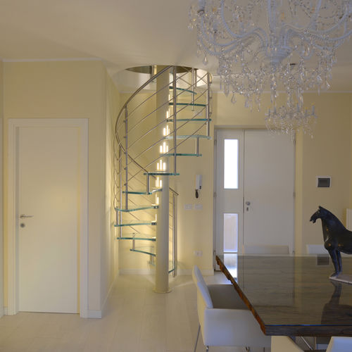 Wendeltreppe - SPIRAL VISION - TECNOSCALE - Glasstufen / mit Metallstruktur / mit Stahlstruktur
