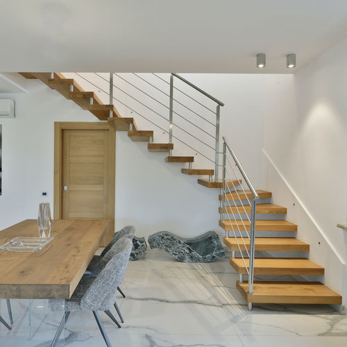 Viertelgewendelte Treppe - AXOLUTE STEEL - TECNOSCALE - Holzstufen / für Privatgebrauch / für Restaurants