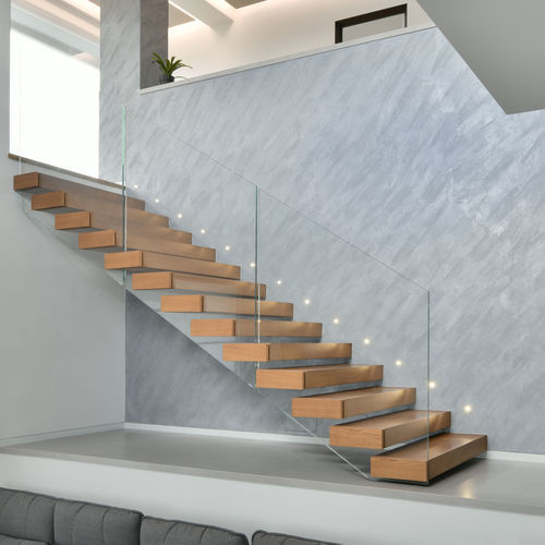 Gerade Treppe - MANHATTAN - TECNOSCALE - Holzstufen / für Privatgebrauch / für professionellen Einsatz