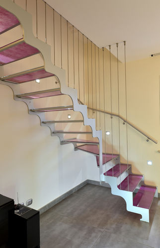 Gerade Treppe - PLANA DIAMOND C - TECNOSCALE - viertelgewendelt / halbgewendelt / schrägverzahnt