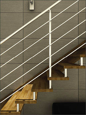 Edelstahlgeländer - ROUND MINI ROUND - TECNOSCALE - mit Stangen / für den Innenraum / für Treppen