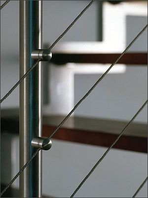 Edelstahlgeländer - ROUND MARINA - TECNOSCALE - Kabel / für den Innenraum / für Treppen