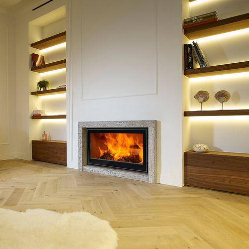 Holz-Kamineinsatz - PURE - PURE XL - JIDÉ - Stahl / mit natürlicher Konvektion / mit Zwangskonvektion