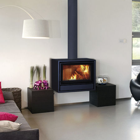 Geschlossene Feuerstelle / Holz - JIDÉ - mit 1 Sichtseite / Metall