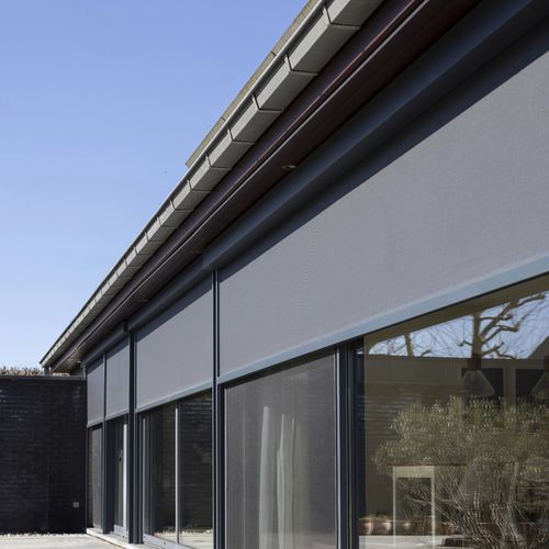 Jalousie für Fenster - ZIP - Brustor - Segeltuch / für Außenbereich / motorisiert