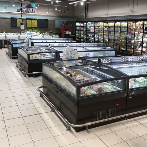 Inselkühlvitrine - MONTREAL XL - AHT Cooling Systems GmbH - für Einzelhandel / Metall / mit Schiebetür