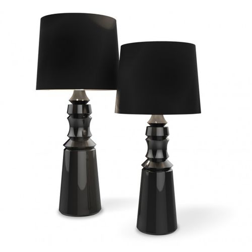 Bodenlampe - OVERSIZED - VISO Lighting - Stoff / lackiertes Holz / modern