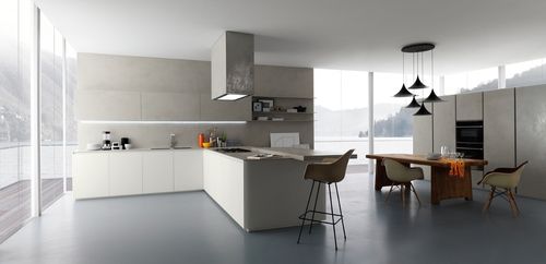 Moderne Küche - GLASSTONE - Zampieri Cucine - Holz / ohne Griff / lackiert