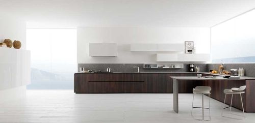 Moderne Küche - Y - Zampieri Cucine - Holzfurnier / ohne Griff