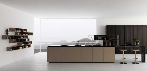 Moderne Küche - Y - Zampieri Cucine - Holzfurnier / Kochinsel / ohne Griff