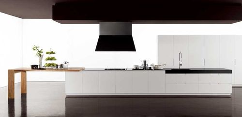 Moderne Küche - BLOK - Zampieri Cucine - Holz / Kochinsel / mit integriertem Griff