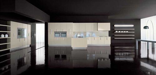 Moderne Küche - LINE - Zampieri Cucine - Holz / mit Griffen / lackiert
