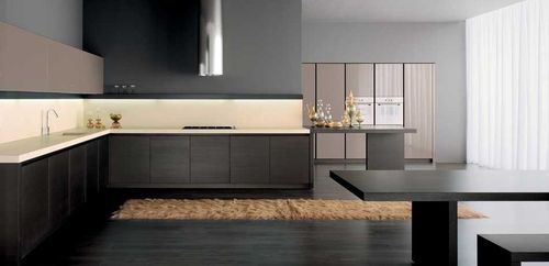 Moderne Küche - AXIS - Zampieri Cucine - Holzfurnier / ohne Griff