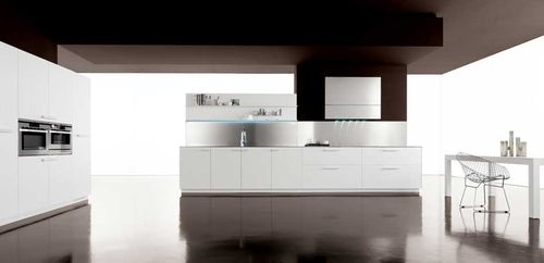 Moderne Küche - ALOA - Zampieri Cucine - Holz / mit Griffen / lackiert