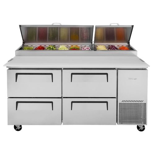 Zubereitungstisch für Pizza - TPR-67SD-D4-N - Turbo Air - Edelstahl / mobil / gekühlt
