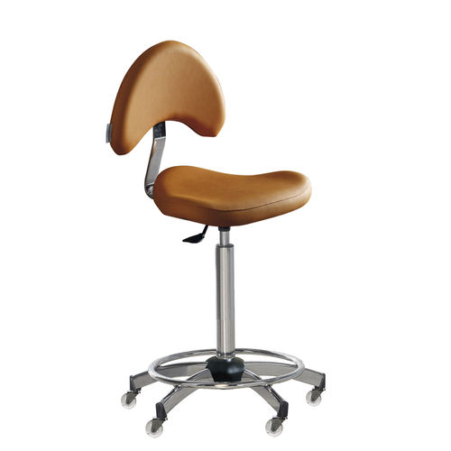 Leder-Arbeitshocker - ARIZONA  - Medical & Beauty - mit Rollen / drehbar