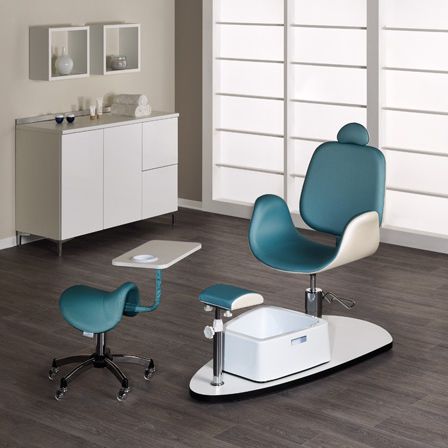 Kunstleder-Fusspflegestuhl - OASIS - Medical & Beauty - mit Hubhydraulik / mit Fußstütze / weiß