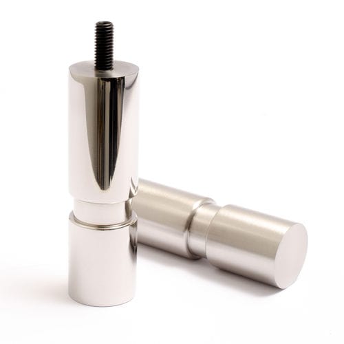 Möbelbein / gebürsteter Edelstahl - CYLINDER 100 - B&B Sweden, Bäccman & Berglund Sweden - polierter Edelstahl / gebürsteter Kupfer / polierter Kupfer