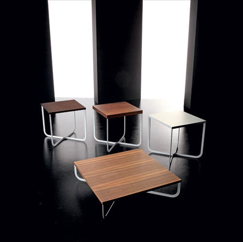 Moderner Beistelltisch - XS - Diemme - Nussbaum / Holzfurnier / quadratisch