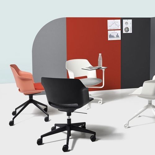 Moderner Bürosessel - CLOP - Diemme - Stoff / poliertes Aluminium / Polypropylen