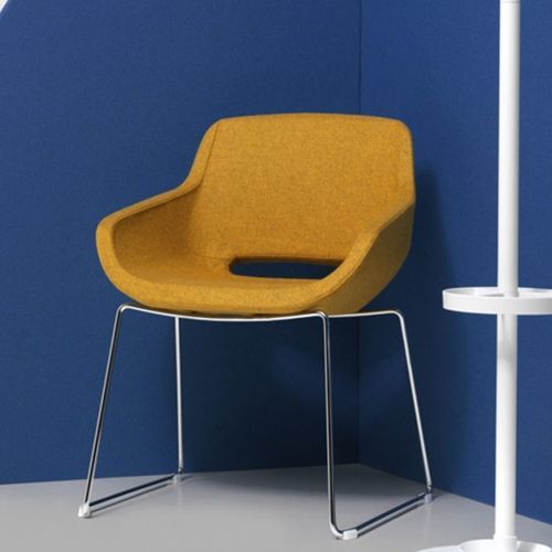 Moderner Besuchersessel - CLEA PLUS - Diemme - Stoff / Polyurethanschaum / Stahl