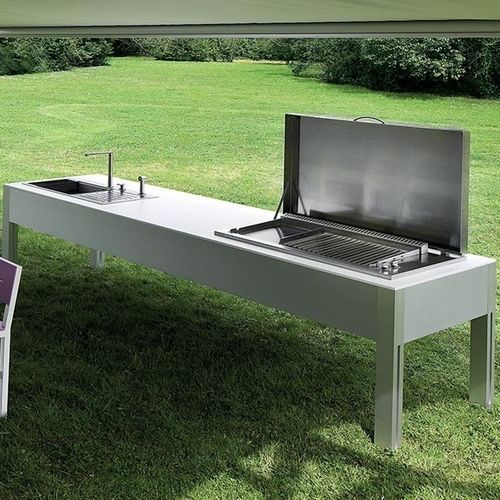 Metall-Kücheninsel - ZERODIECI - TAO DESIGN - mittelgroß / für Gewerbegebrauch / Gas