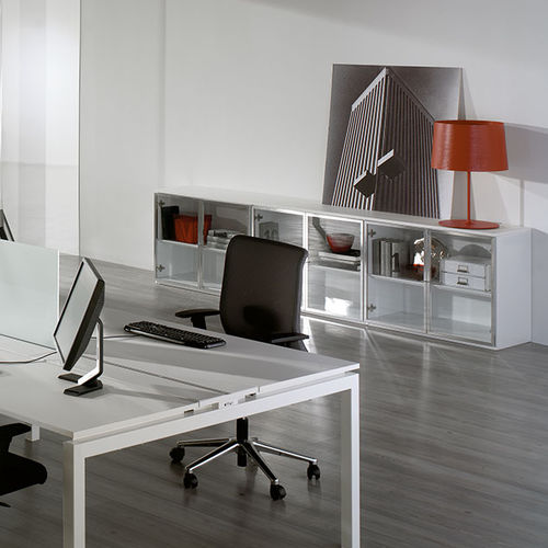 Niedriger Aktenschrank - NEXO - Ofifran - Glas / melaminbeschichtet / modern