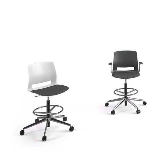 Moderner Arbeitshocker - EASY - Ofifran - Stoff / Gestell aus Metall / mit Sterngestell