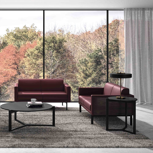 Modernes Sofa - GALLERY - Ofifran - Stoff / Leder / braun