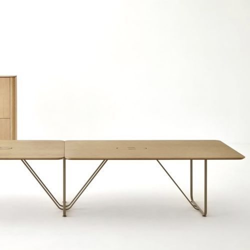 Moderner Besprechungstisch - INFINITY - Ofifran - Holz / Gestell aus Metall / rechteckig