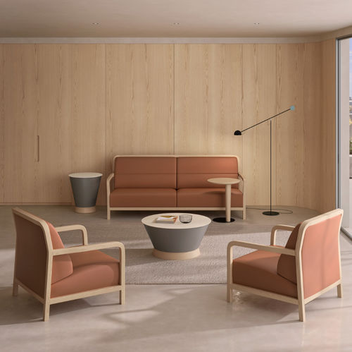 Moderner Couchtisch - BAO - Ofifran - Holz / Gestell aus Holz / rund