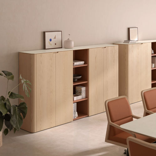 Hohes Sideboard - BOSCO - Ofifran - modern / Holz / mit Regal