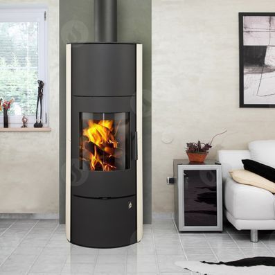 Holz-Kaminofen - EVORA AKUM - ROMOTOP - modern / Keramik