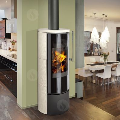 Holz-Kaminofen - IRUN - ROMOTOP - Zentral / modern / Edelstahl