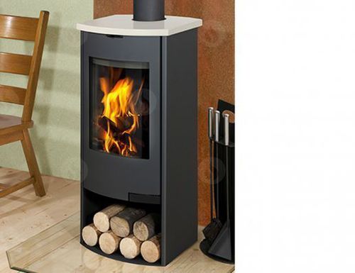 Holz-Kaminofen - TALA - ROMOTOP - modern / Metall / Stein