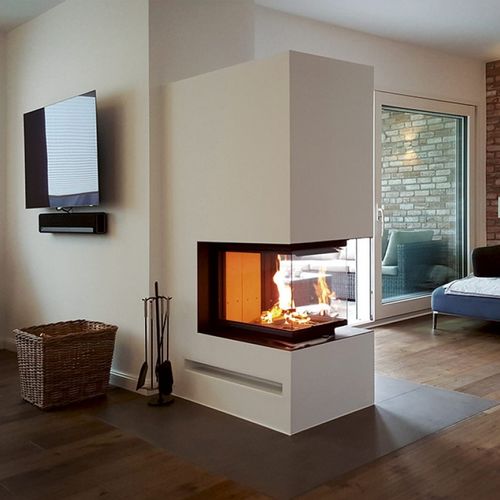 Kamineinsatz mit 3 Sichtseiten - HEAT - ROMOTOP - Holz / Stahl / Strahlung