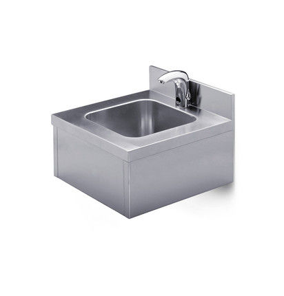 Wand-Waschbecken - SANITECH - DMP Electronics - Edelstahl / quadratisch / modern