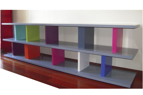 Modernes Fernsehmöbel - PIED'CINÉ - Les Pieds sur la Table ® - maßgefertigt / Hi-Fi / lackiertes Holz