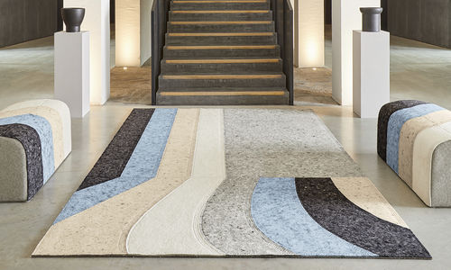 Moderner Teppich - NUANCES - GAN RUGS - Streifenmuster / Wolle / Viskose