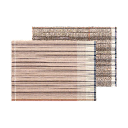Moderner Teppich - REVERSIBLE - GAN RUGS - Streifenmuster / Wolle / Baumwolle
