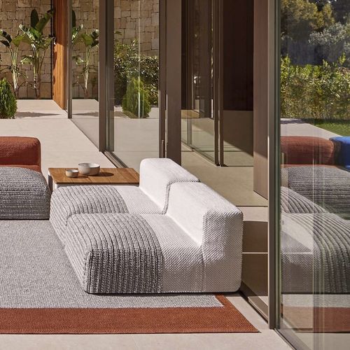 Moderner Kaminsessel - Mangas Outdoor - GAN RUGS - grau / blau / weiß