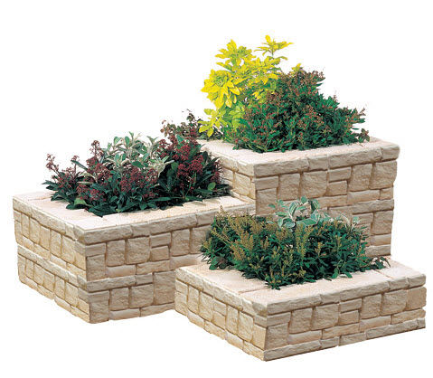 Beton-Pflanzkübel - GRANIT - Perin - quadratisch / klassisch / für Außenbereich