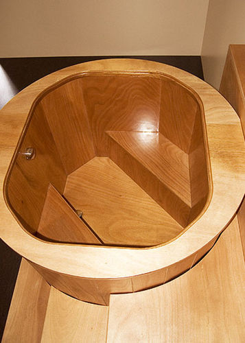 Runde Badewanne - OFURO TINOZZA - Esagono - freistehend / zur beruflichen Nutzung / Holz