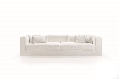 Modernes Sofa - Malmö - PAU - Stoff / mit abnehmbarem Kissen / weiß