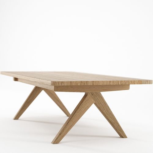 Moderner Couchtisch - TRIBUTE - Karpenter - Eiche / Teakholz / Gestell aus Massivholz