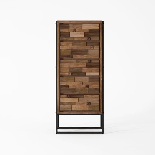 Hohe Kommode - CV04-TMH - Karpenter - modern / Teakholz / Eisen