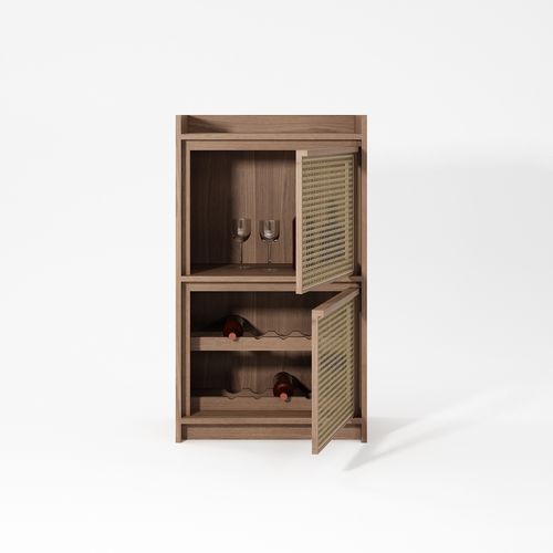 Barschrank für Gewerbegebrauch - RT05 - Karpenter - modern / Teakholz / Weißeiche