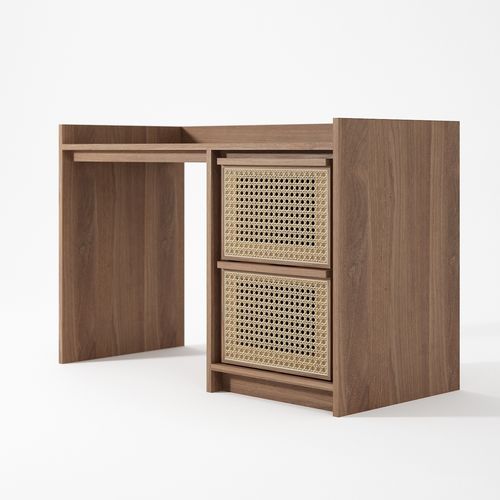Bodenstehender Schreibtisch - RT03 - Karpenter - modern / Teakholz / Weißeiche